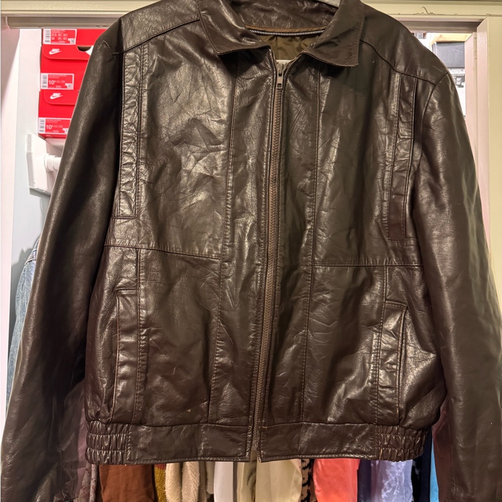 Men's Brown 100% Genuine Leather Jacket